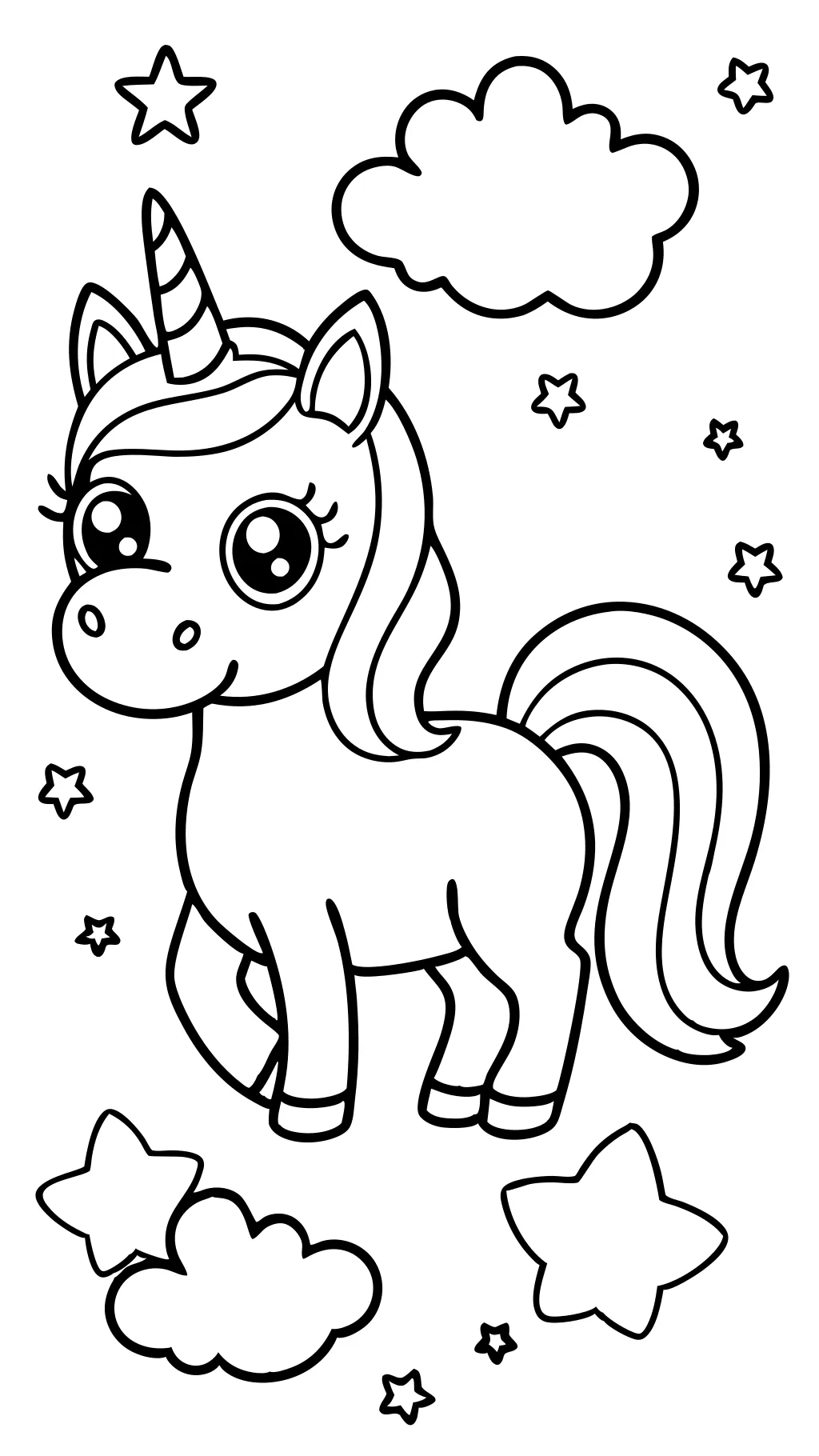 coloriages de la licorne pour les enfants d’âge préscolaire